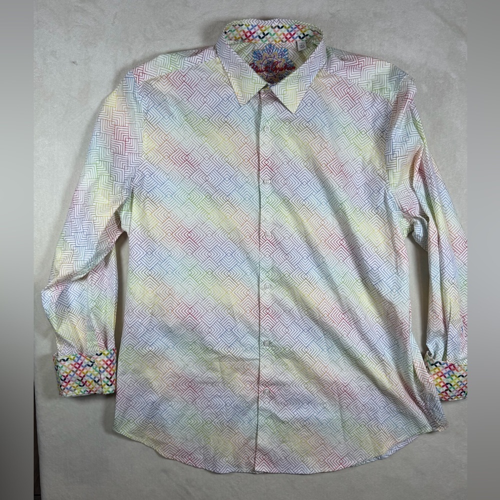 Robert Graham 2XL Multicolor Geometric Pattern Fun Party Men's Shirt
